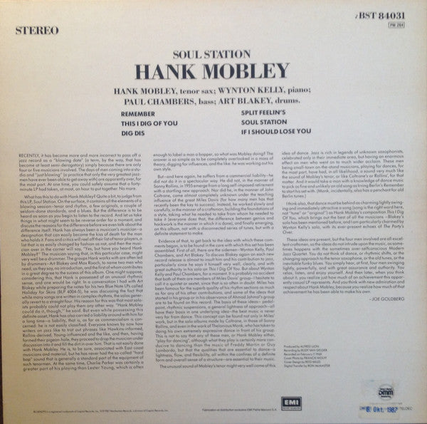 Hank Mobley ~ Soul Station (Vinyl) - Djungel & Jazz