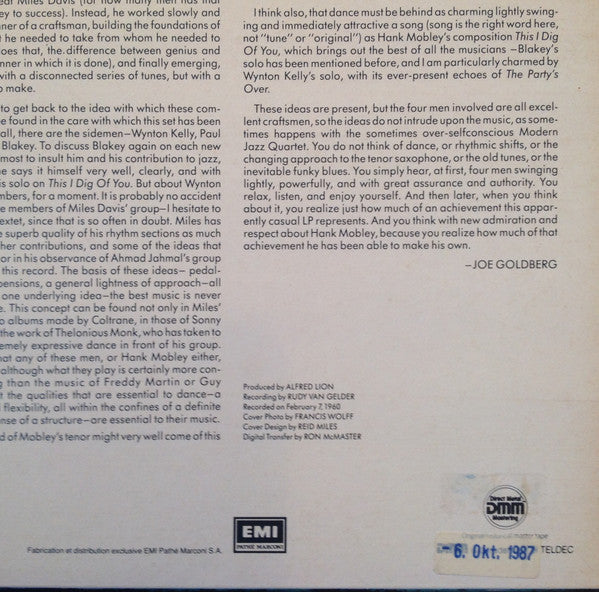 Hank Mobley ~ Soul Station (Vinyl) - Djungel & Jazz