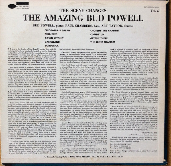 Bud Powell ~ The Scene Changes, Vol. 5 (Vinyl) - Djungel & Jazz