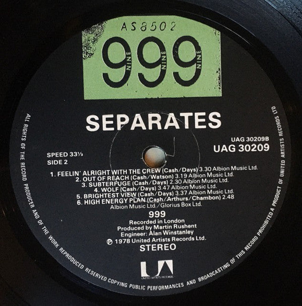 999 : Separates (LP, Album)