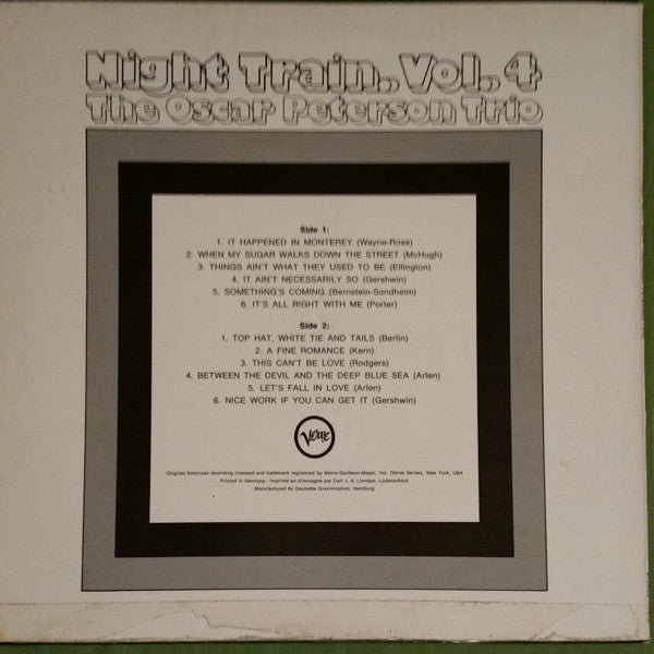 The Oscar Peterson Trio ~ Night Train Vol. 4 (Vinyl) - Djungel & Jazz