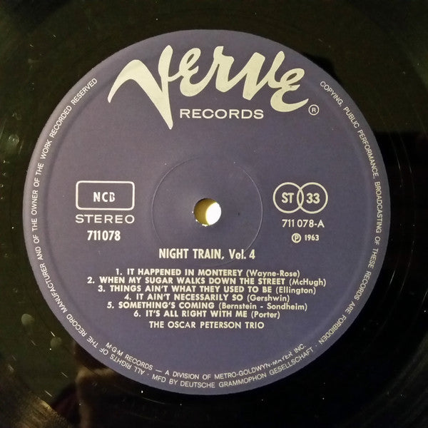 The Oscar Peterson Trio ~ Night Train Vol. 4 (Vinyl) - Djungel & Jazz