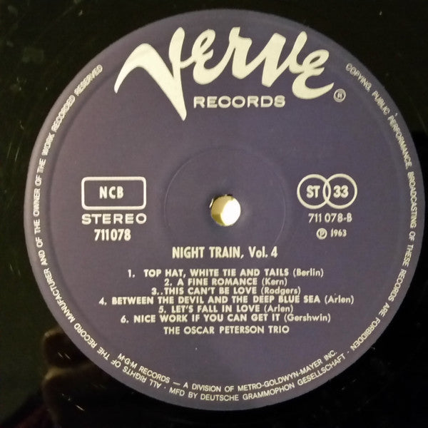 The Oscar Peterson Trio ~ Night Train Vol. 4 (Vinyl) - Djungel & Jazz
