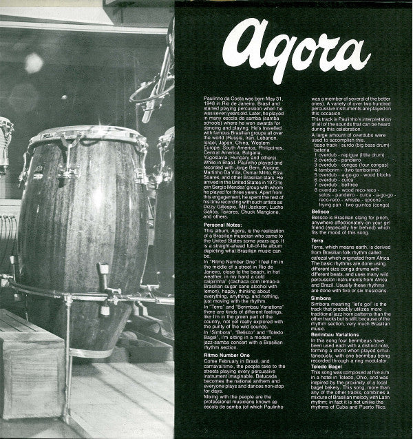 Paulinho Da Costa : Agora (LP, Album, Gat)