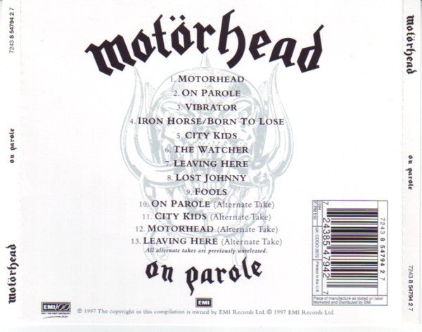 Motörhead ~ On Parole (Vinyl) - Djungel & Jazz