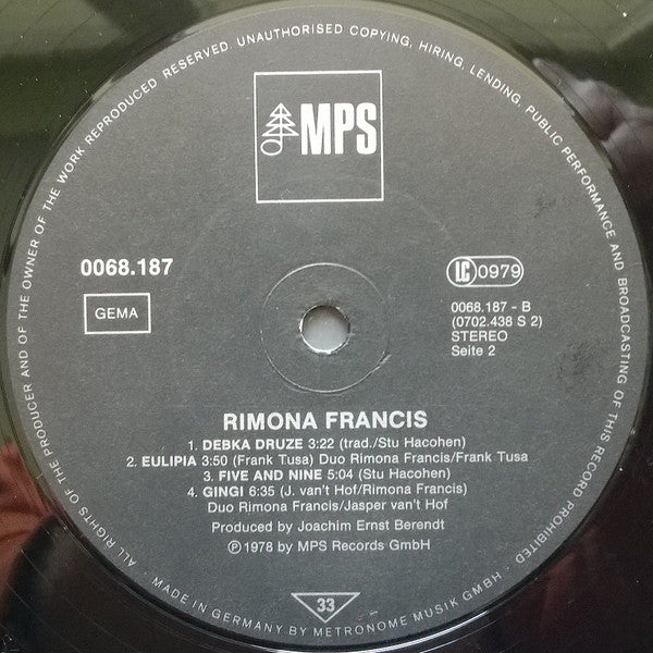 Rimona Francis : Rimona Francis (LP, Album)