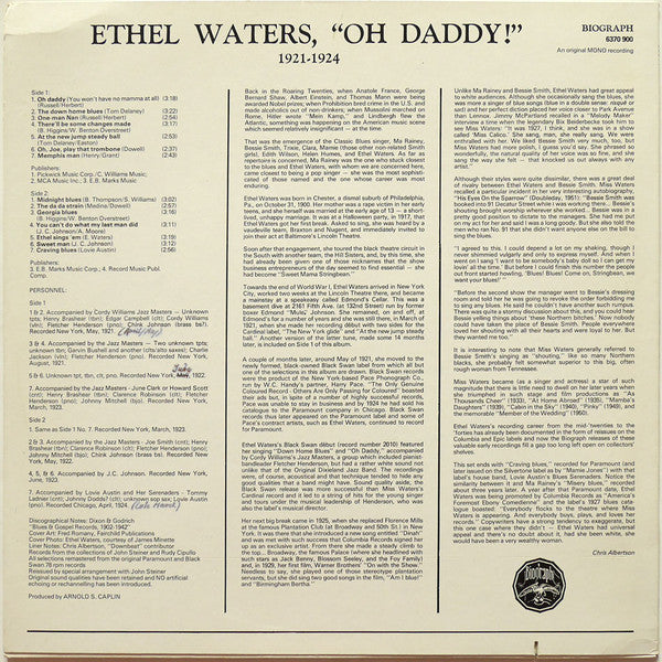 Ethel Waters : Oh Daddy! 1921-1924 (LP, Comp, Mono)