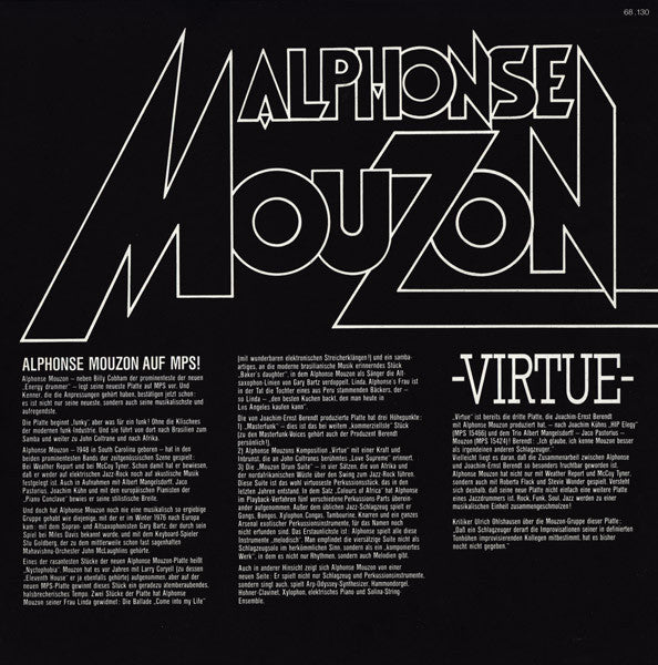 Alphonse Mouzon : Virtue (LP, Album)