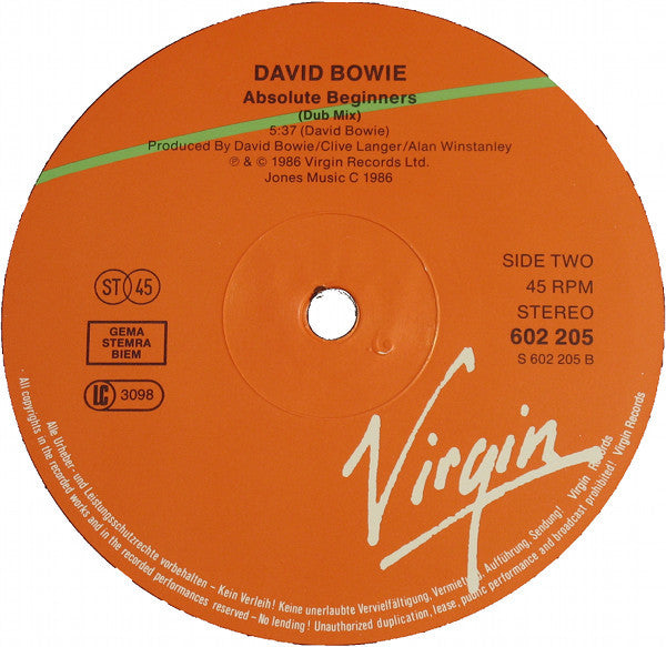 David Bowie ~ Absolute Beginners (Vinyl) - Djungel & Jazz