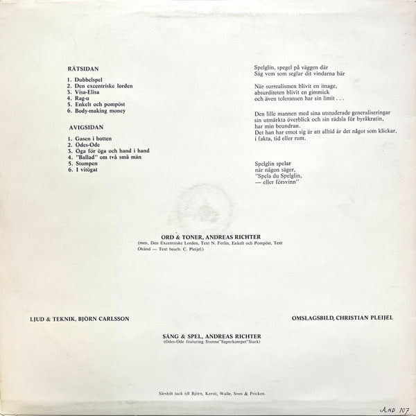 Andreas Richter ~ Spelglin (Vinyl) - Djungel & Jazz
