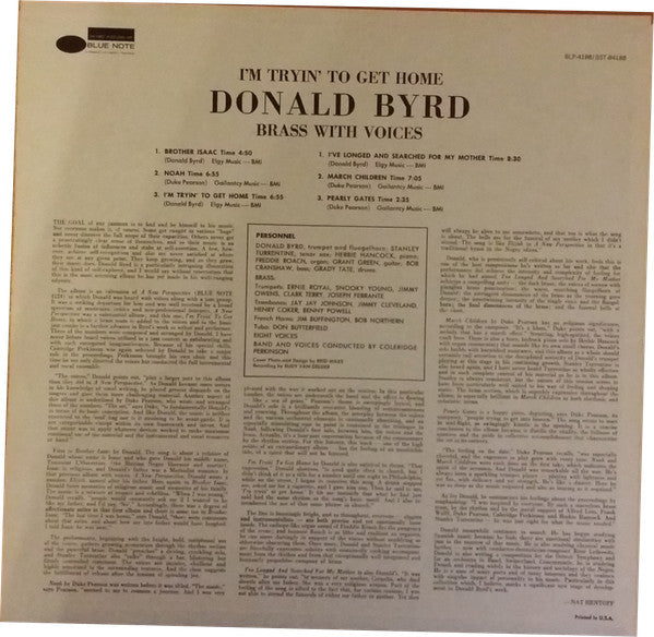 Donald Byrd ~ I'm Tryin' To Get Home (Brass With Voices) (Vinyl) - Djungel & Jazz