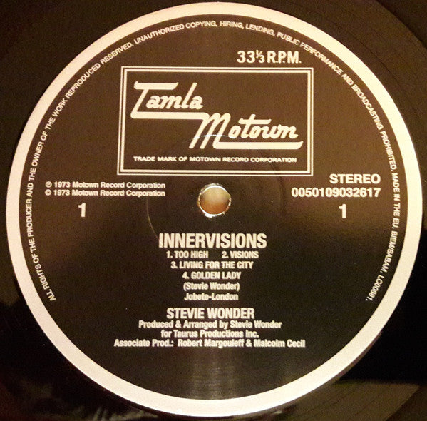 Stevie Wonder ~ Innervisions (Vinyl) - Djungel & Jazz