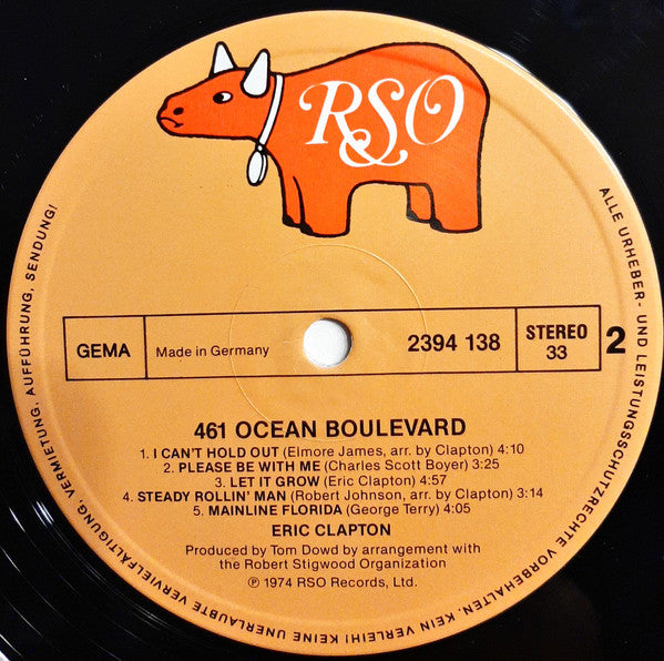 Eric Clapton : 461 Ocean Boulevard (LP, Album, RE)