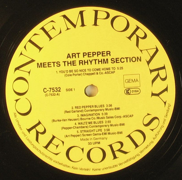 Art Pepper ~ Art Pepper Meets The Rhythm Section (Vinyl) - Djungel & Jazz
