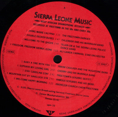 Various ~ Sierra Leone Music (West African Gramophone Records - Recorded At Freetown In The 50s And Early 60s) (Vinyl) - Djungel & Jazz