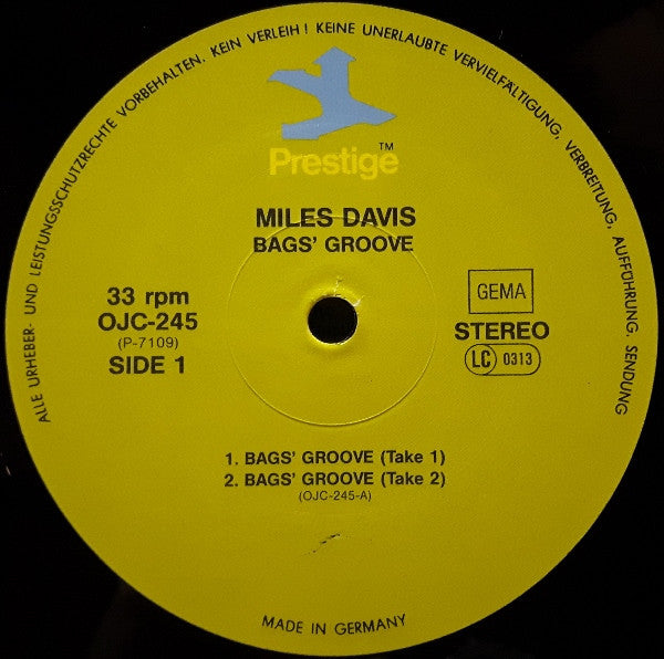 Miles Davis ~ Bags Groove (Vinyl) - Djungel & Jazz