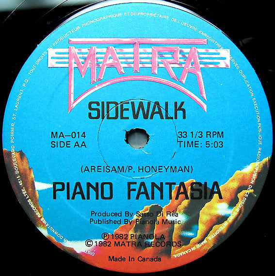 Piano Fantasia : Walkman / Sidewalk (12")