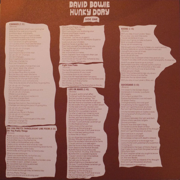 David Bowie ~ Hunky Dory (Vinyl) - Djungel & Jazz
