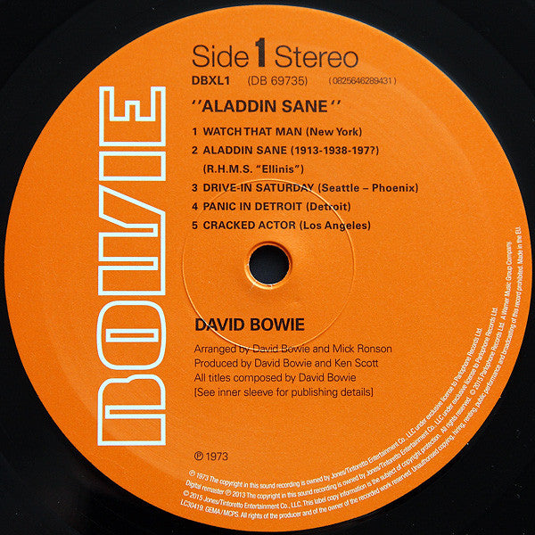 David Bowie ~ Aladdin Sane (Vinyl) - Djungel & Jazz