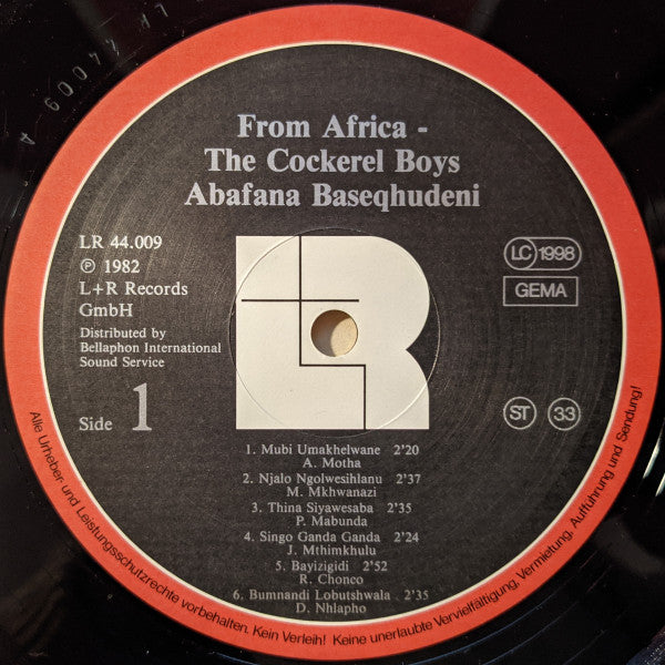 The Cockerel Boys From Africa Abafana Baseqhudeni ~ From Soweto - Mbube Jive & Soul (Vinyl) - Djungel & Jazz