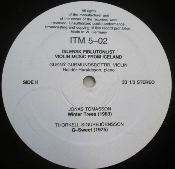 Guðný Guðmundsdóttir ~ Violin Music From Iceland (Vinyl) - Djungel & Jazz