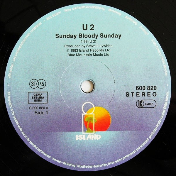 U2 ~ Sunday Bloody Sunday (Vinyl) - Djungel & Jazz