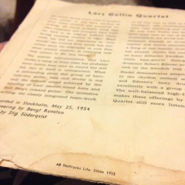 Lars Gullin Quartet ~ Vol. 1 (Vinyl) - Djungel & Jazz