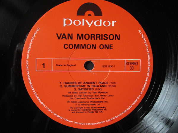 Van Morrison ~ Common One (Vinyl) - Djungel & Jazz