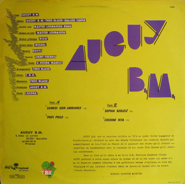 Auguy B.M. ~ Sophia Nzolélé (Vinyl) - Djungel & Jazz
