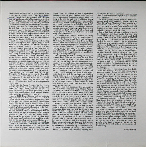 Wardell Gray ~ Central Avenue (Vinyl) - Djungel & Jazz