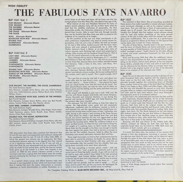 Fats Navarro ~ The Fabulous Fats Navarro Volume 1 (Vinyl) - Djungel & Jazz