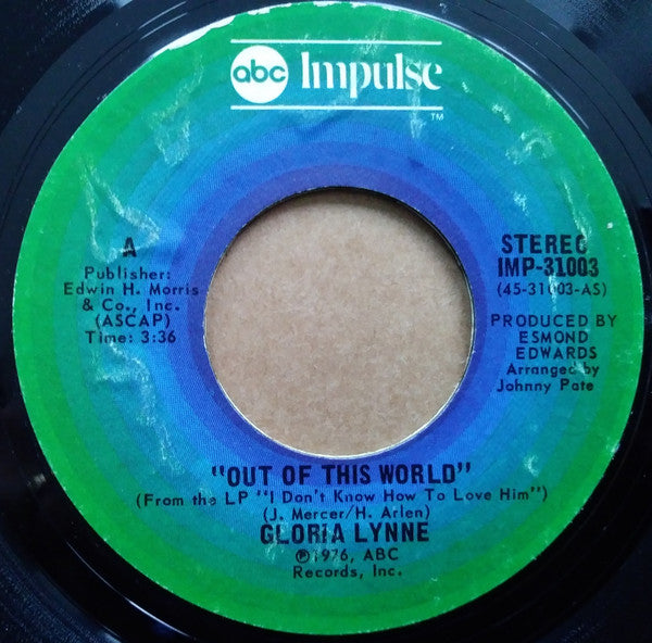 Gloria Lynne ~ Out Of This World (Vinyl) - Djungel & Jazz
