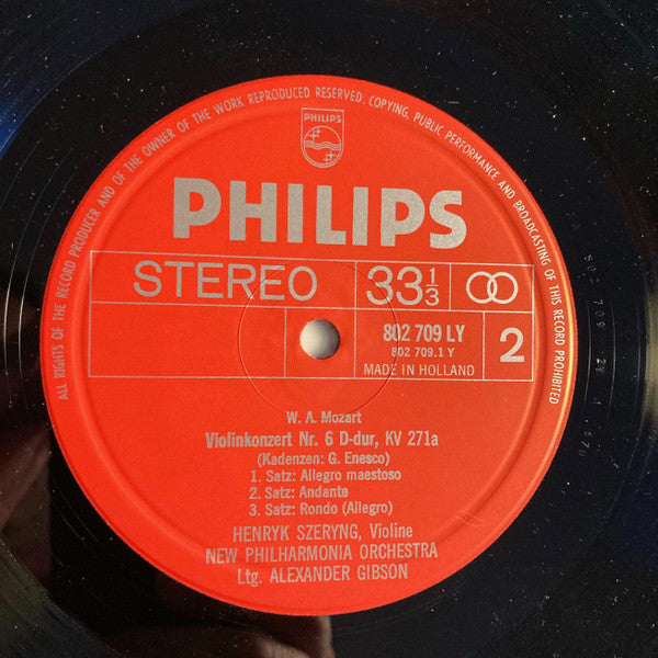 Mozart, Henryk Szeryng, New Philharmonia Orchestra, Alexander Gibson ~ Violinkonzert Nr.5 A-Dur, KV 219 / Violinkonzert Nr.6 D-Dur, KV 271a (Vinyl) - Djungel & Jazz