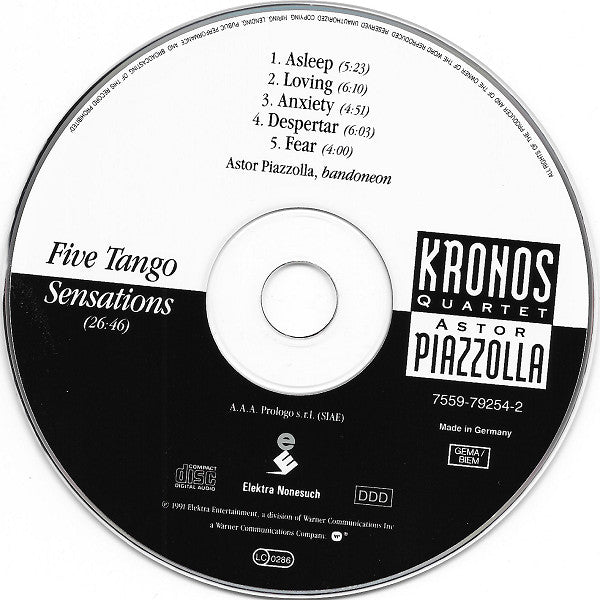 Kronos Quartet With Astor Piazzolla ~ Five Tango Sensations (Vinyl) - Djungel & Jazz