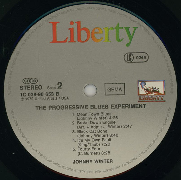 Johnny Winter : The Progressive Blues Experiment (LP, Album, RE)
