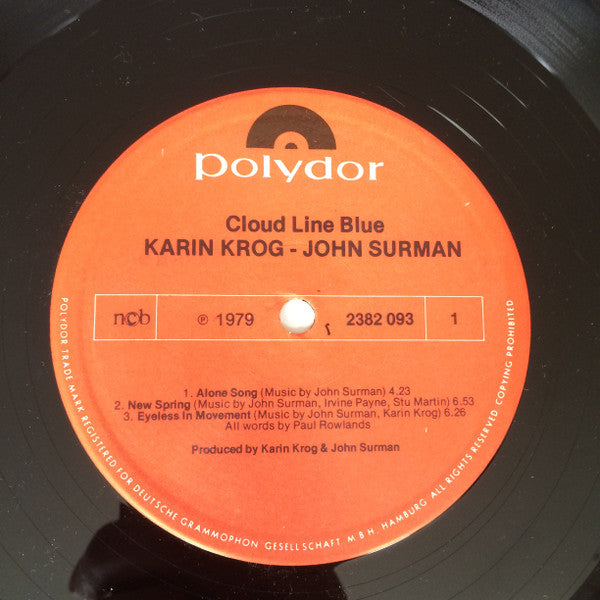 Karin Krog & John Surman ~ Cloud Line Blue (Vinyl) - Djungel & Jazz