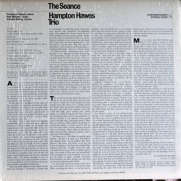 Hampton Hawes Trio ~ The Seance (Vinyl) - Djungel & Jazz