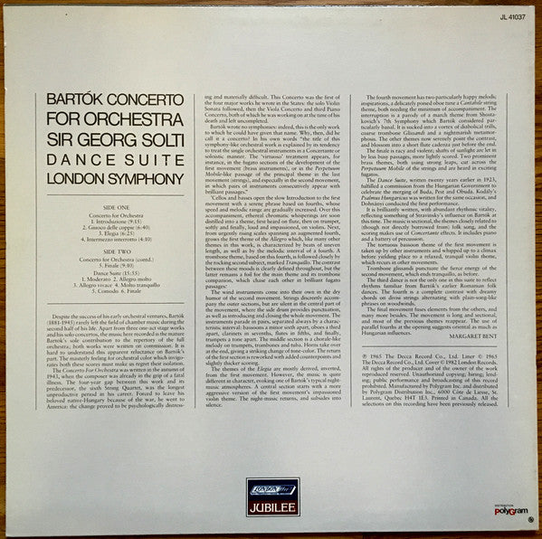 Béla Bartók, Georg Solti, London Symphony Orchestra ~ Concerto For Orchestra / Dance Suite (Vinyl) - Djungel & Jazz