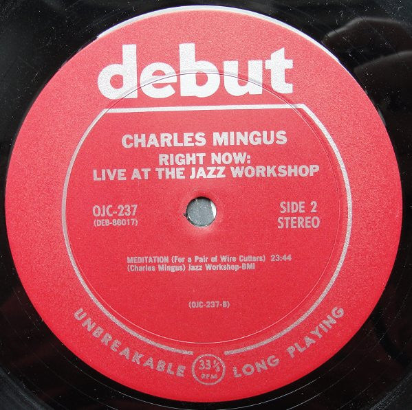 Charles Mingus ~ Right Now: Live At The Jazz Workshop (Vinyl) - Djungel & Jazz