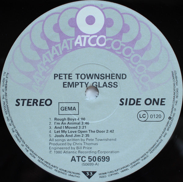Pete Townshend ~ Empty Glass (Vinyl) - Djungel & Jazz