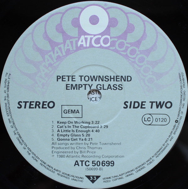Pete Townshend ~ Empty Glass (Vinyl) - Djungel & Jazz