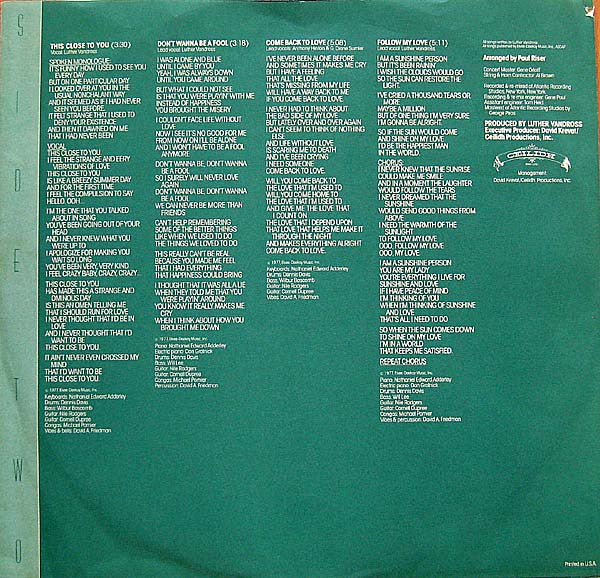 Luther ~ This Close To You (Vinyl) - Djungel & Jazz