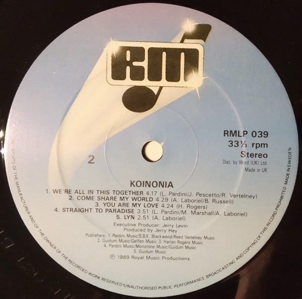 Koinonia ~ Koinonia (Vinyl) - Djungel & Jazz