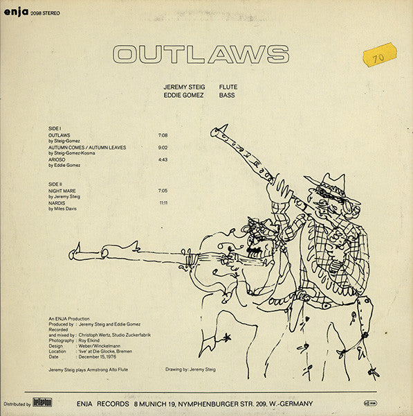 Jeremy Steig - Eddie Gomez ~ Outlaws (Vinyl) - Djungel & Jazz