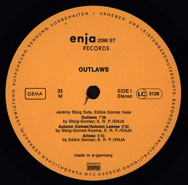 Jeremy Steig - Eddie Gomez ~ Outlaws (Vinyl) - Djungel & Jazz