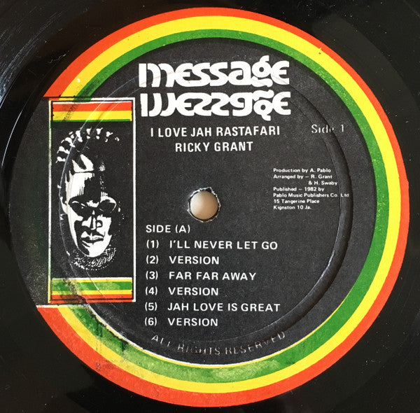 Ricky Grant : I Love Jah Rastafari (LP, Album, RE)