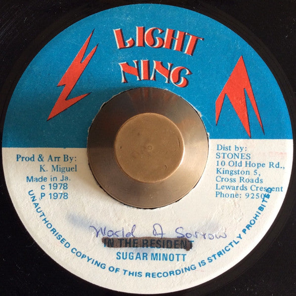 Sugar Minott : World Of Sorrow (7", Single, M/Print)