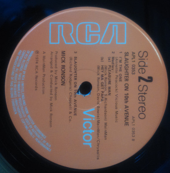 Mick Ronson : Slaughter On 10th Avenue (LP, Album)