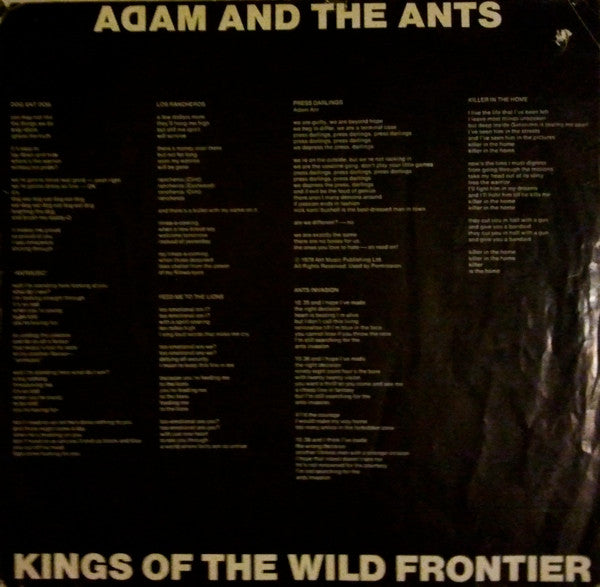 Adam And The Ants : Kings Of The Wild Frontier (LP, Album)