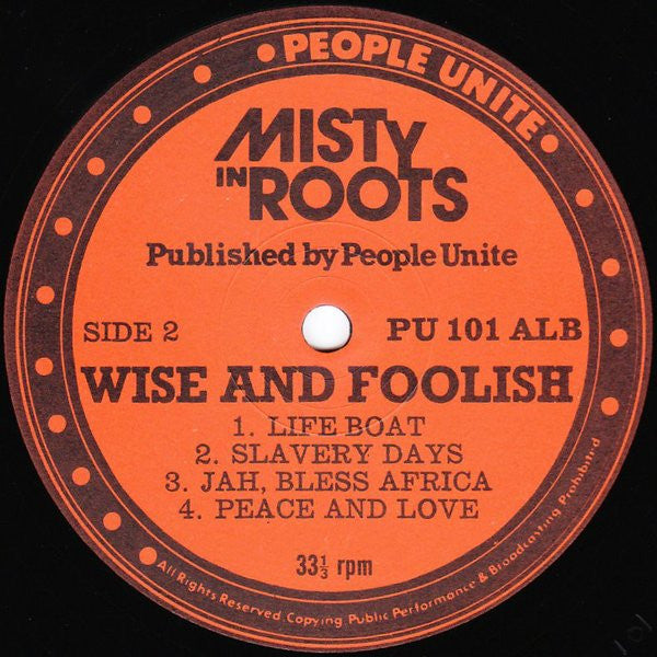 Misty In Roots : Wise And Foolish (LP, Album)